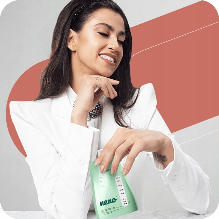 Neno Woreczki do Mrożenia i Przechowywania Pokarmu + Adapter 20 sztuk Pojemność 150 ml