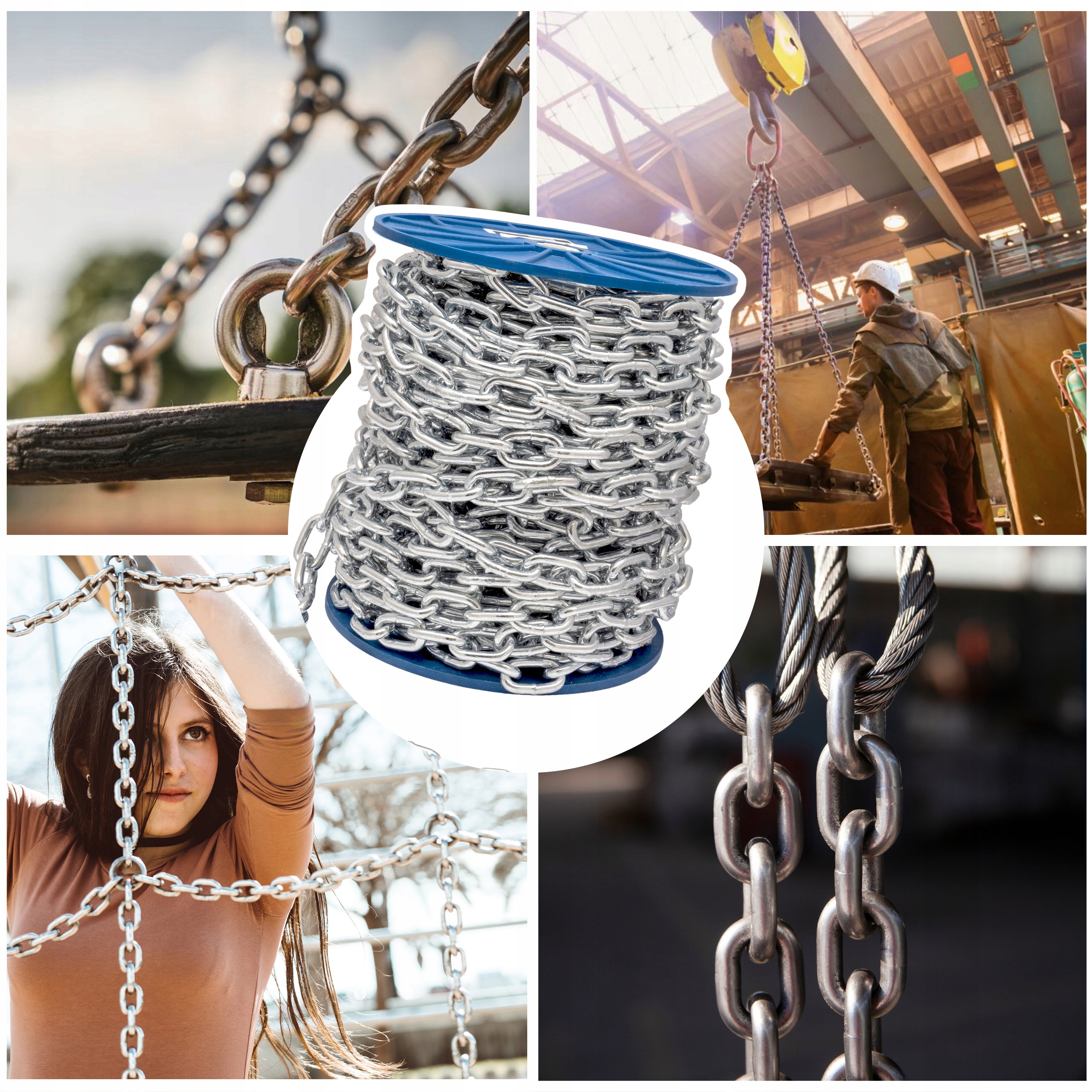 Łańcuch NA METRY gospodarczy METALOWY OCYNK D1 krótkie ogniwo 4mm 1MB Kod producenta SIG3328