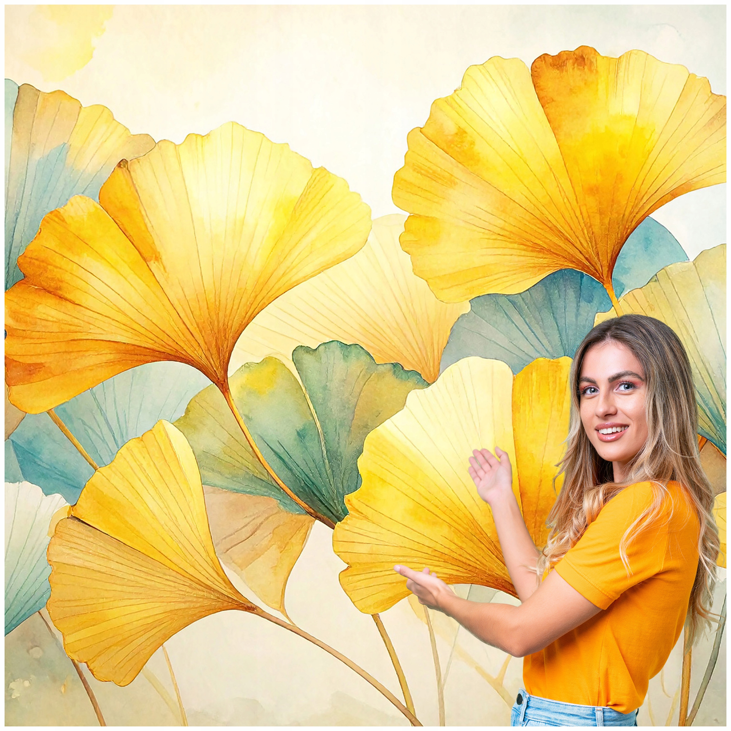 Fototapeta Salón Spálňa Ginkgo biloba Listy Príroda Boho 392x260 MLN05F