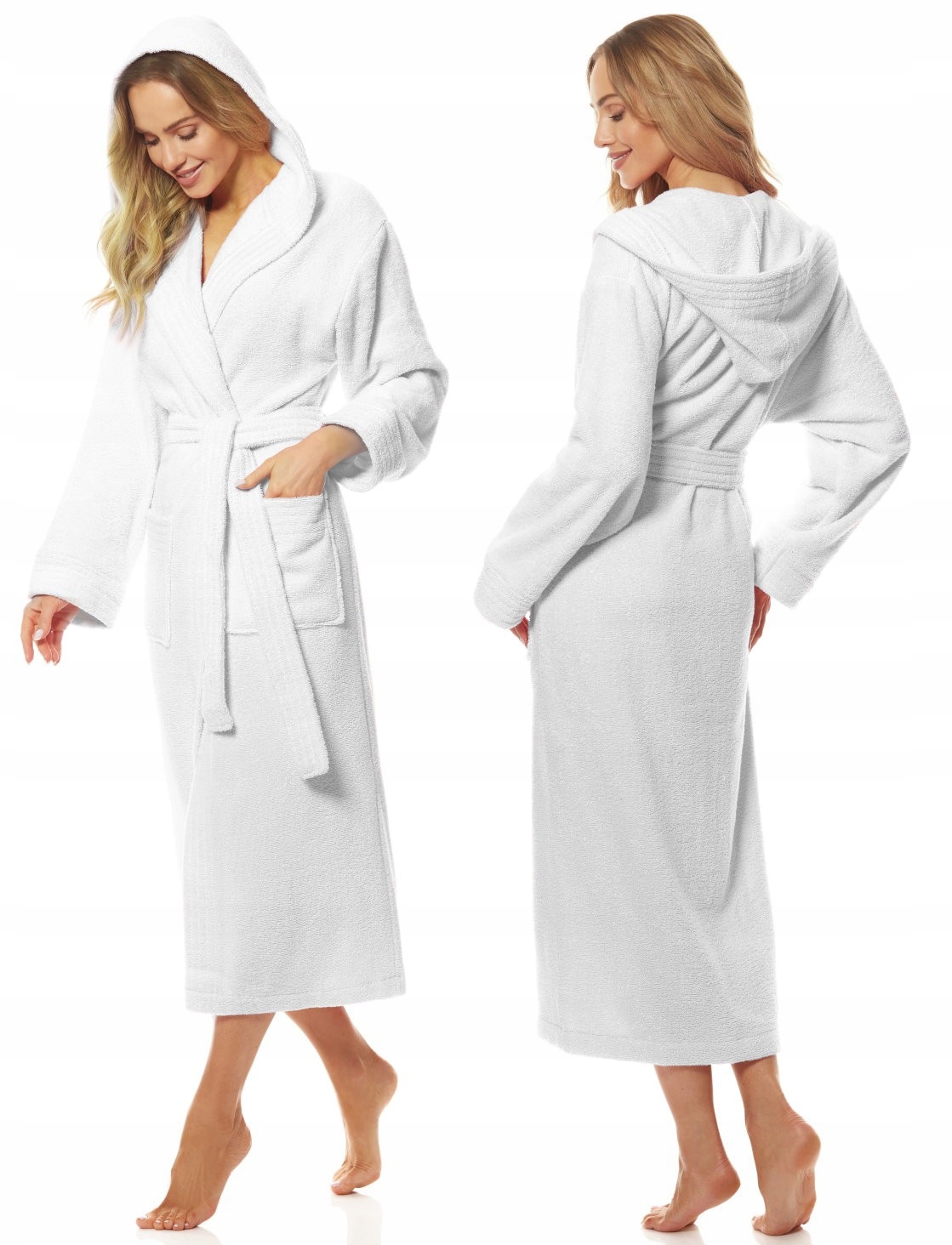 

Szlafrok damski 2102 Biały L&L kaptur 38 /40