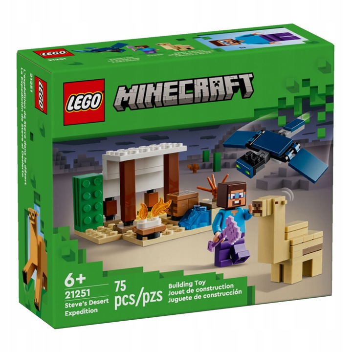 LEGO MINECRAFT 6+ PUSTYNNA WYPRAWA STEVE’A 21251 Płeć unisex