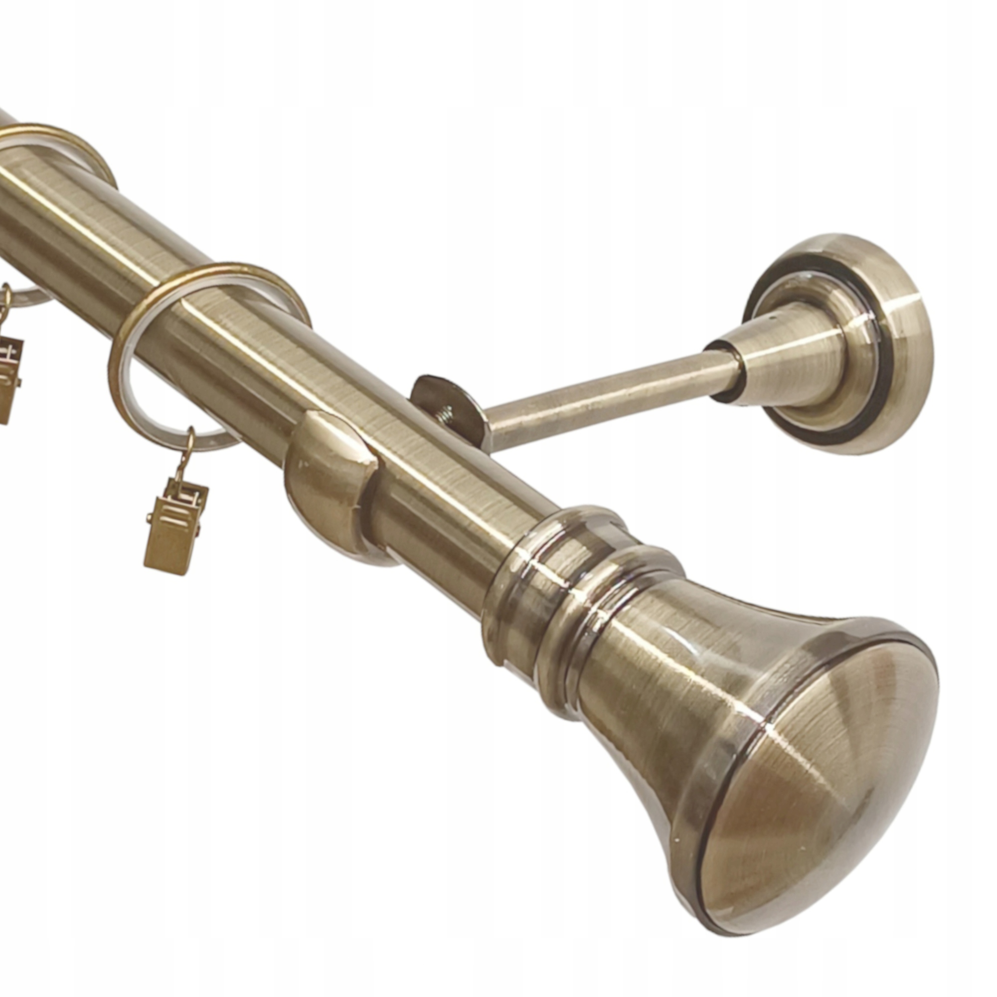 Garnýž jednoduchý Kovový 25 mm záclonové tyče zlaté Zlato Antik Monaco 320 cm