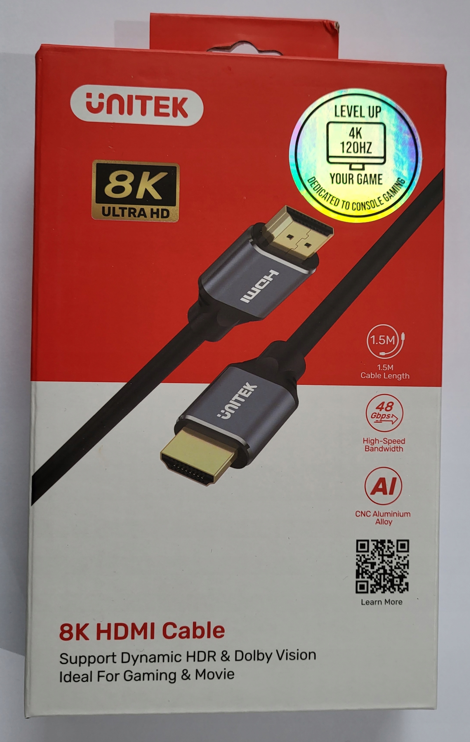 UNITEK KABEL HDMI v 2.1 1,5m 8K 60Hz oraz 4K 120Hz Ultra High Speed