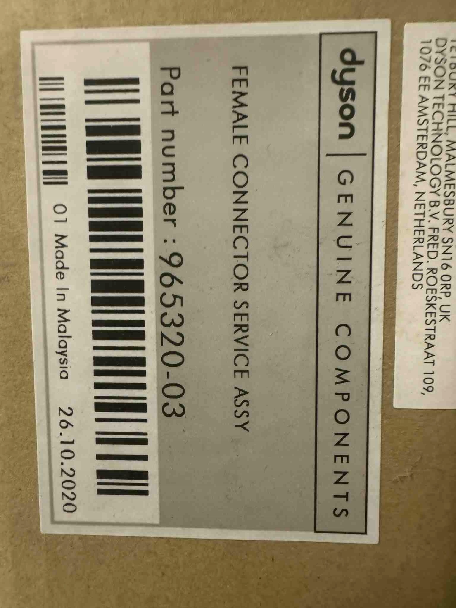 965320-03 Dyson Airblade konektor samice