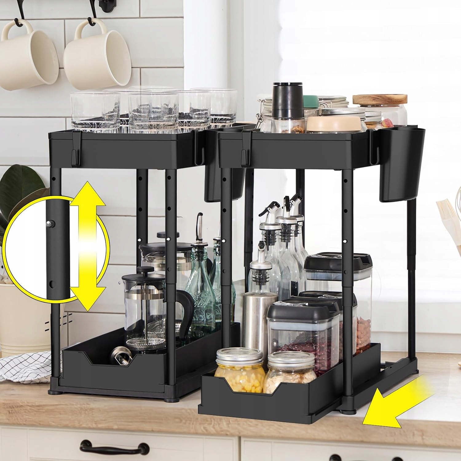 Kuchyňský Organizér Sada 2 Kusů Černá