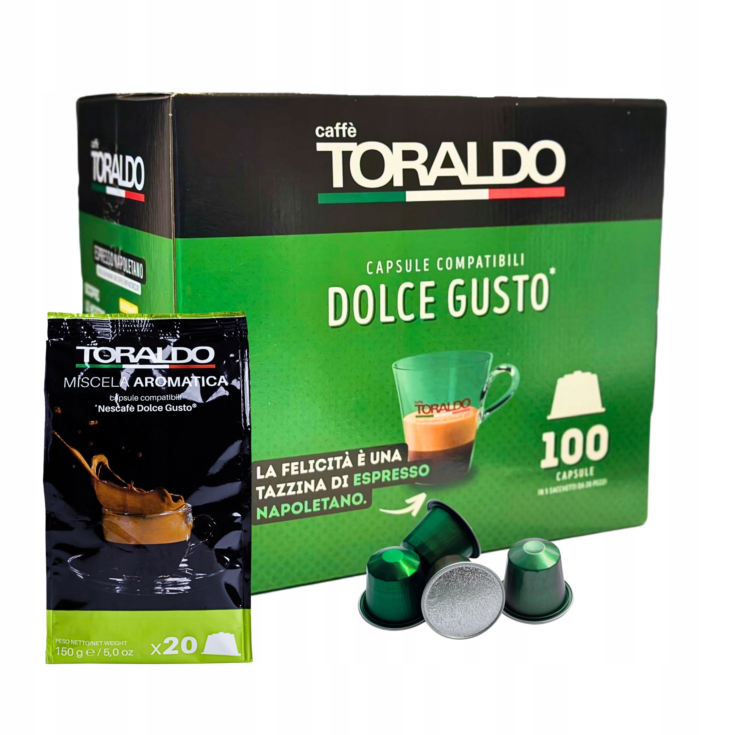 Italské kapsle pro Nescafè Dolce Gusto Toraldo x100 Směs Aromatica