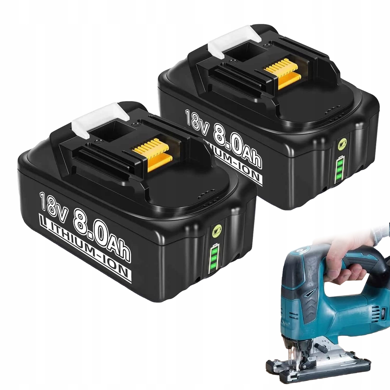 2x Akumulátor Baterie Pro BL1850 BL1860B BL1840 BL1835 18V 8AH, vysoká kvalita