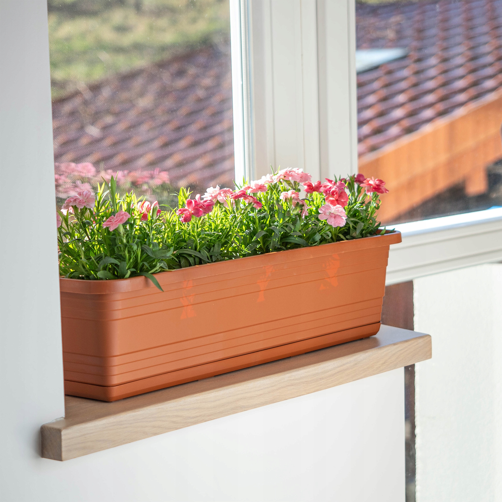 PODSTAWKA POD DONICZKĘ DONICĘ 50cm TACKA PROSTOKĄTNA CEGLASTA PLASTIKOWA Stan opakowania oryginalne