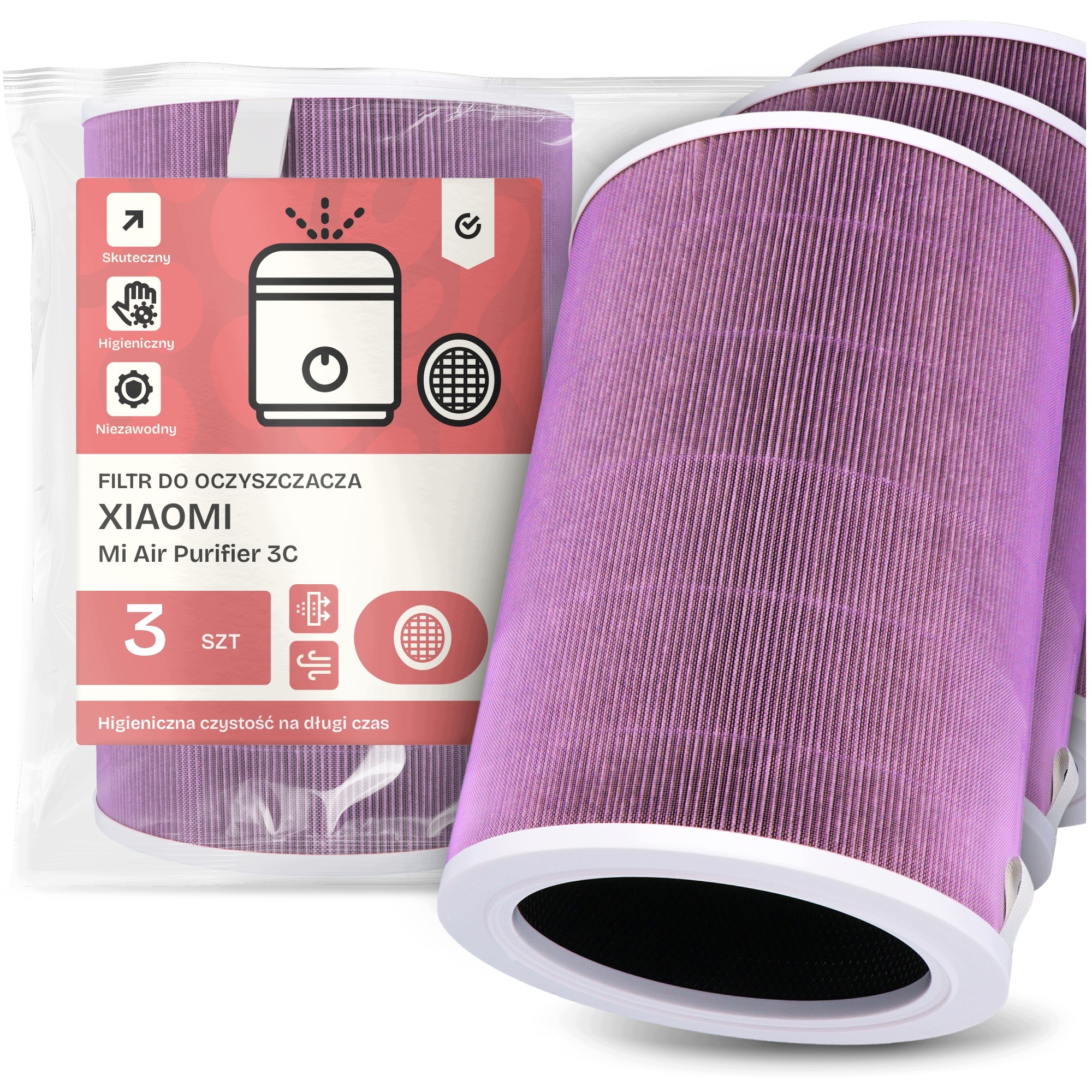 3x Filtr Pro Čističku Vzduchu Xiaomi Mi Air Purifier 3C Filtrační vložka