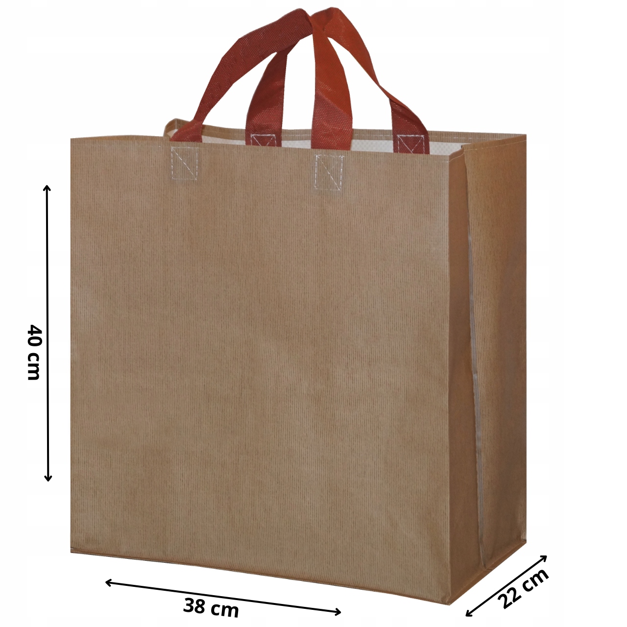 Torba Materiałowa na zakupy 38x22x40 cm brązowa x1 Marka inna