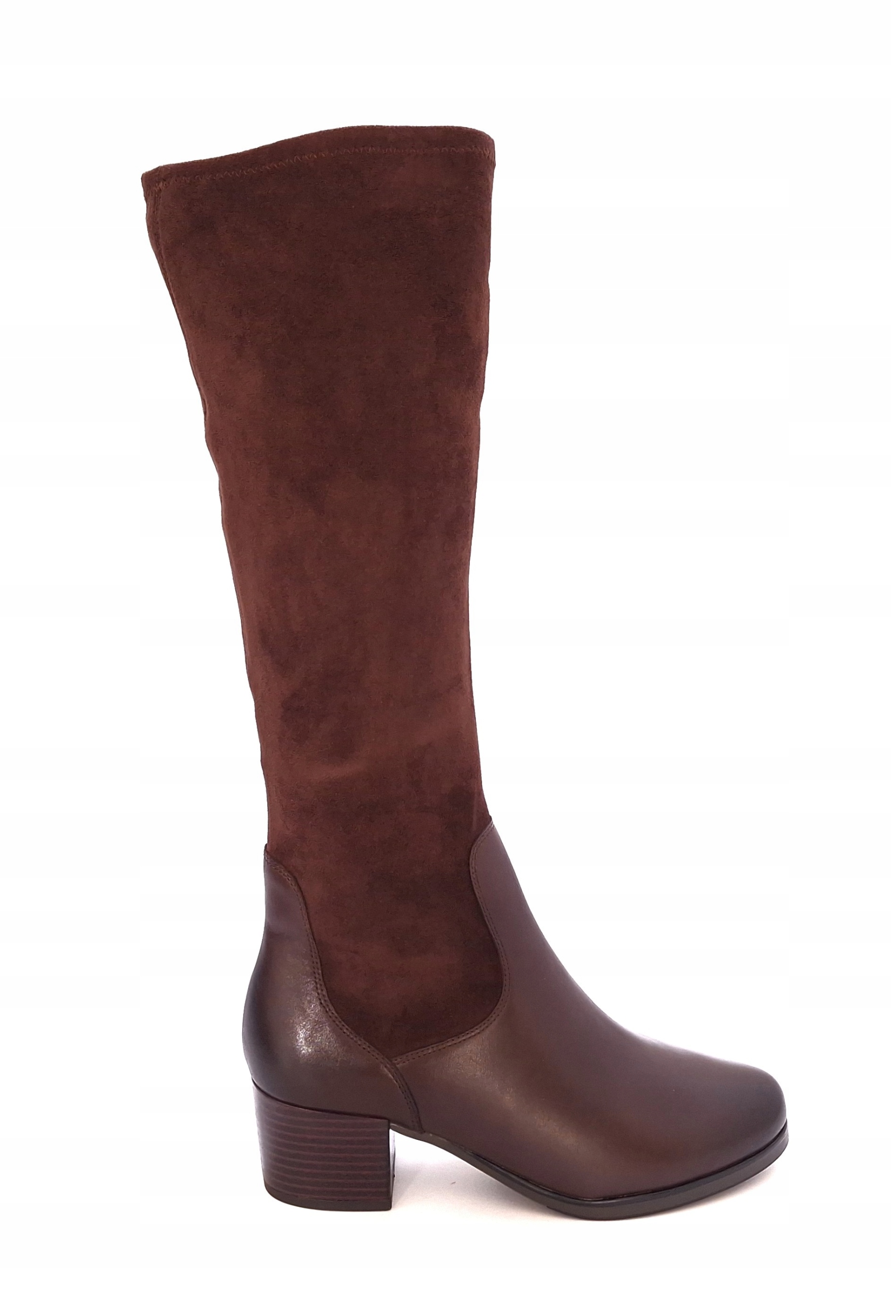 Hnědé dámské nazouvací kozačky na podpatku Caprice 9-25531 r40