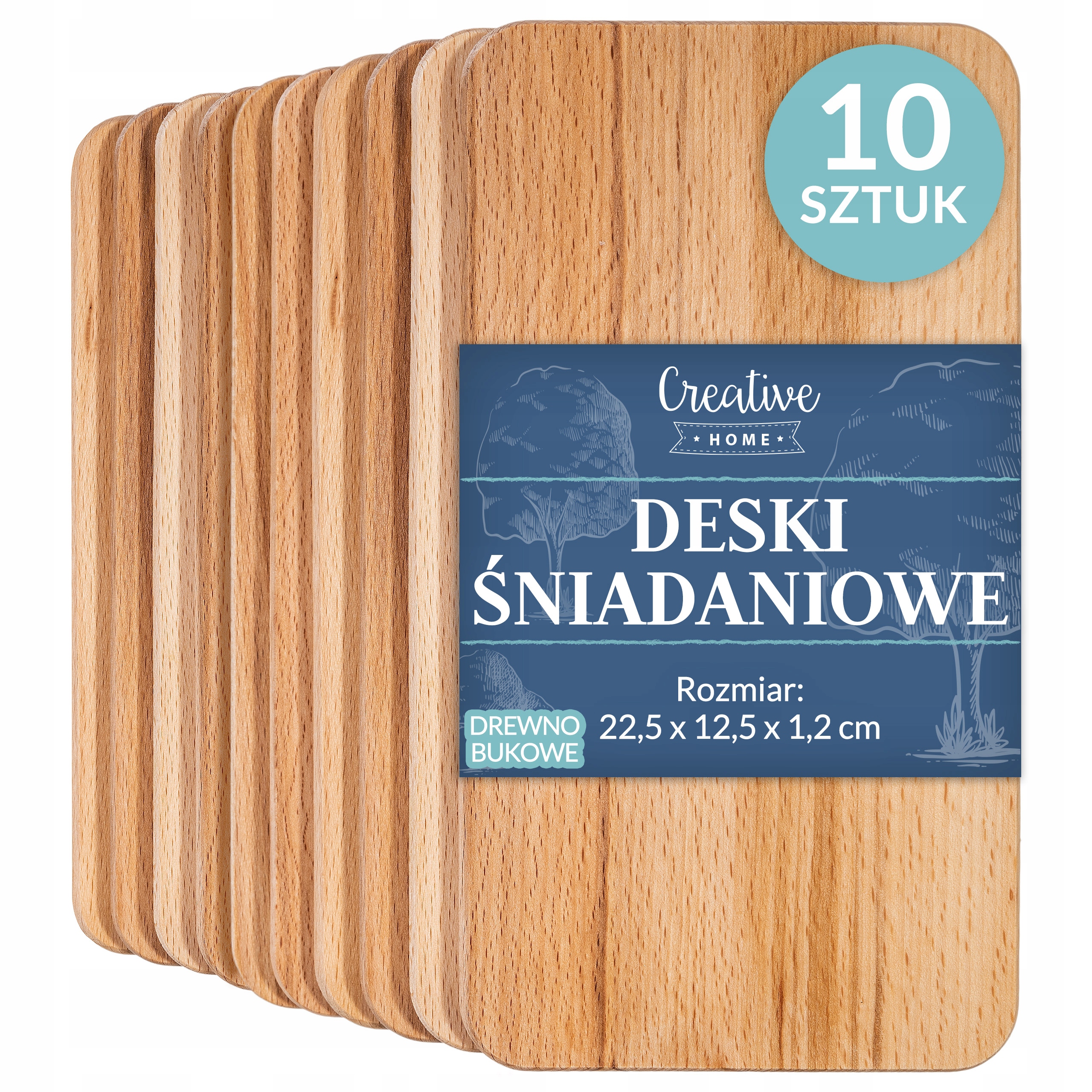 

Zestaw desek do krojenia 10 x deska śniadaniowa