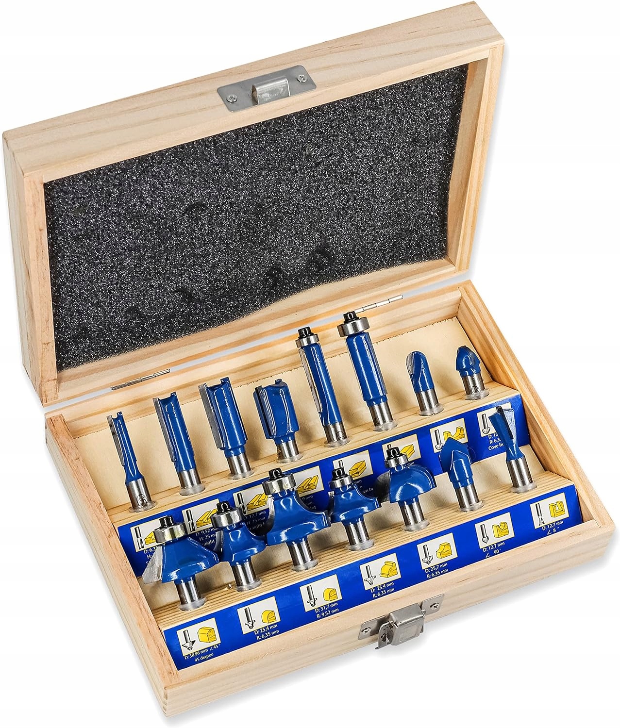 Fréza na dřevo Sada fréz na dřevo 8 mm S&r Tct 15 ks