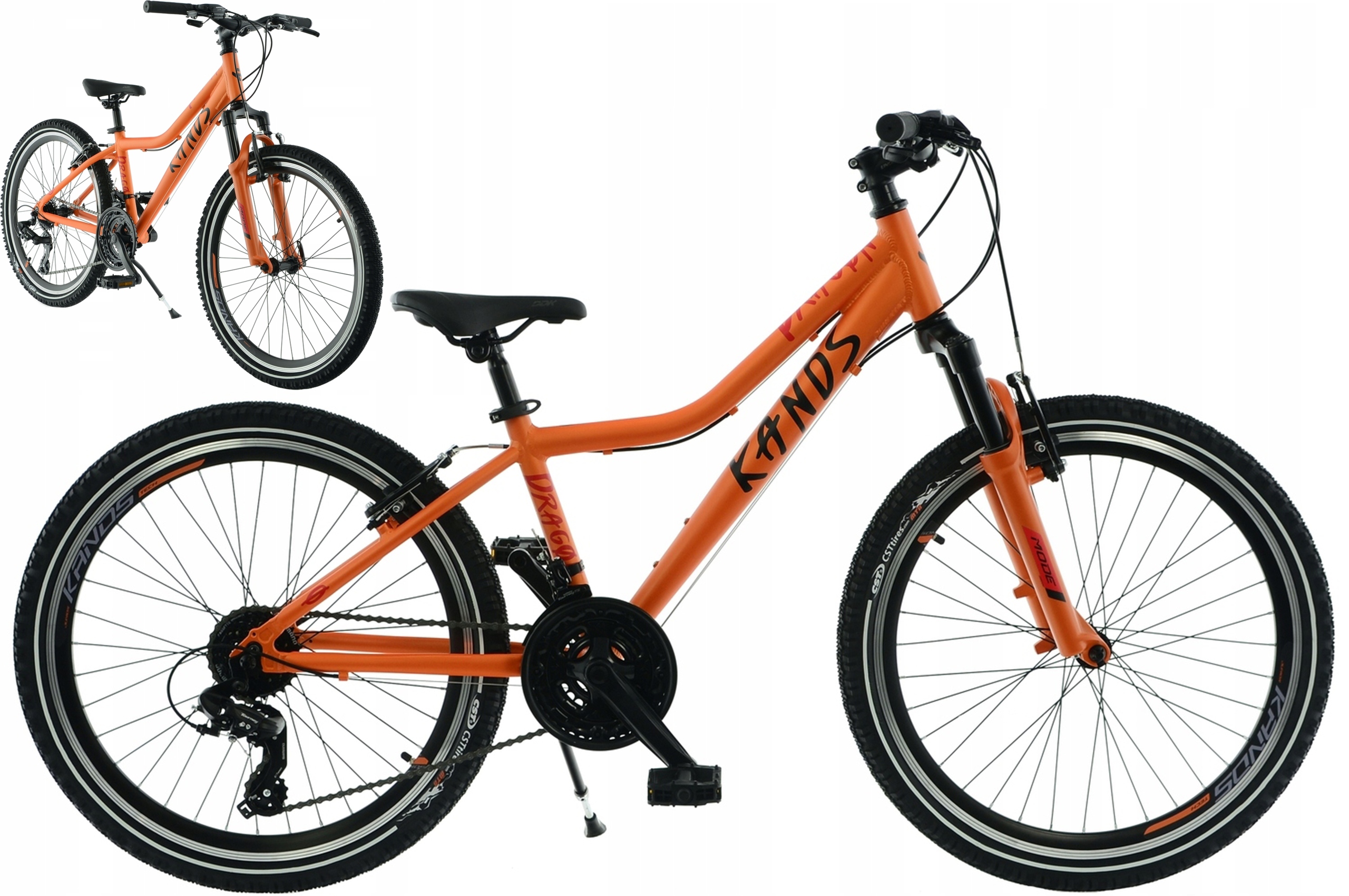 Rower 24" Kands Dragon rama 13" pomarańczowy mat R25