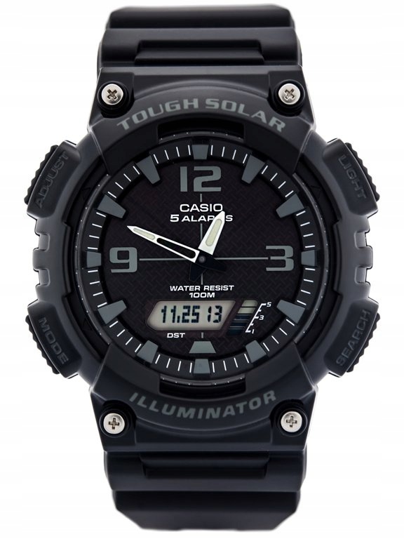 Pánské Hodinky Casio AQ-S810W-1A2V Černé Solární Stopky Dárek Pro Kluka