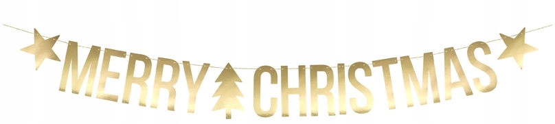 

Baner świąteczny Merry Christmas złoty, 150 cm