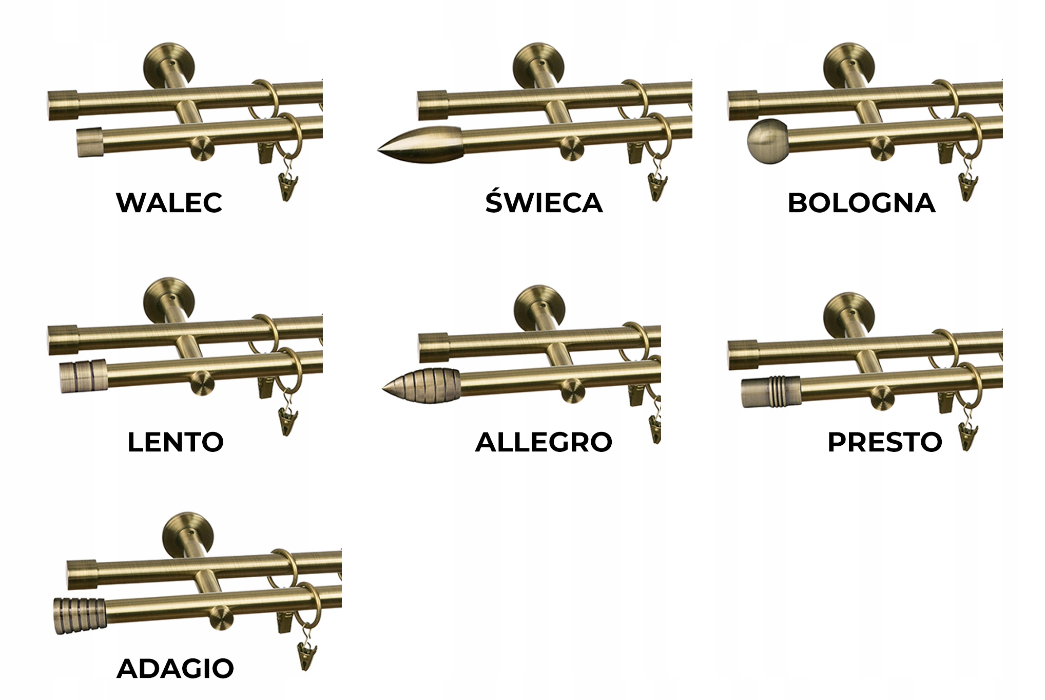 KARNISZ METALOWY PODWÓJNY 16/16 mm 200 cm WZORY Marka inna