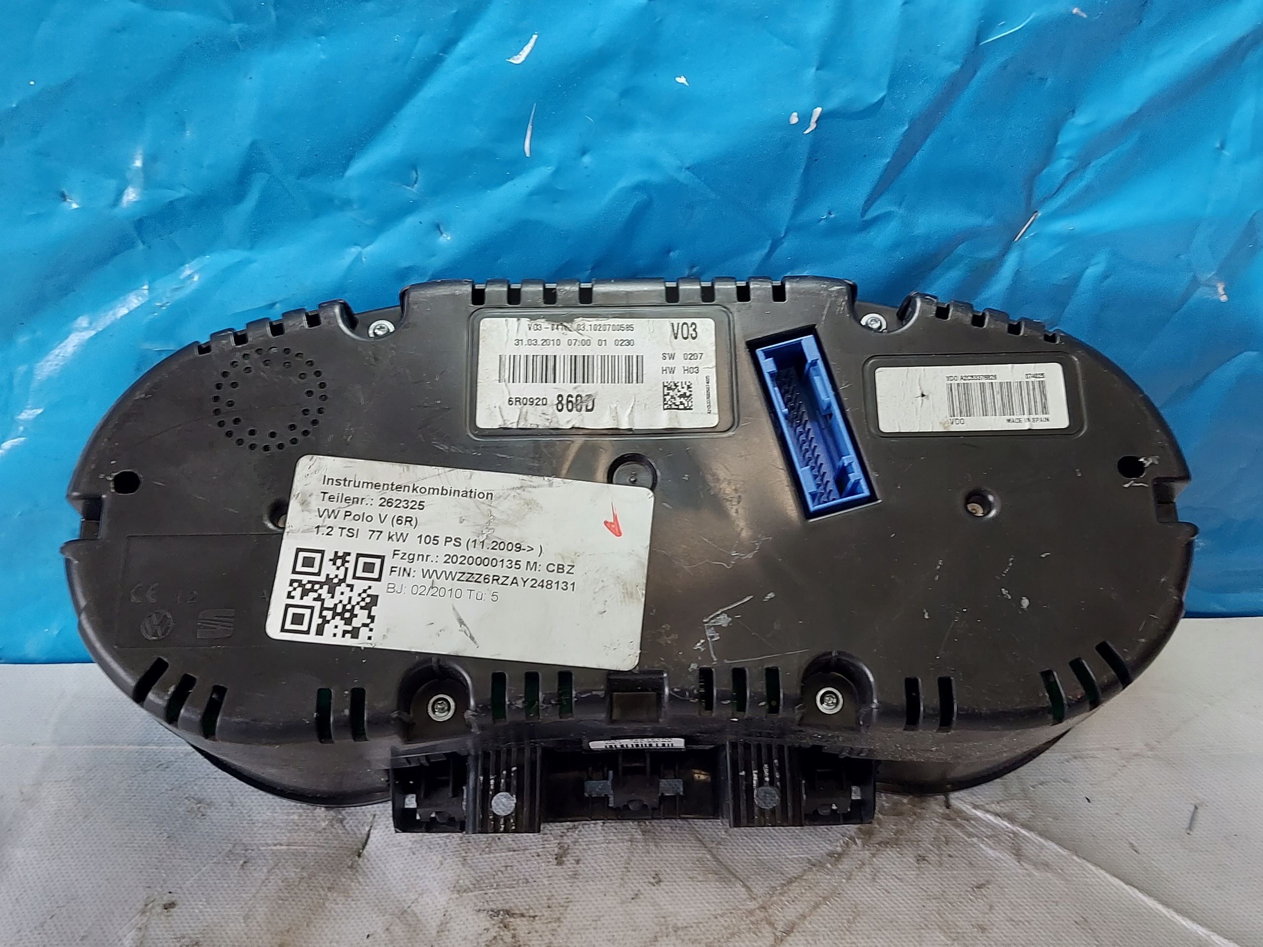dials clock VW POLO 1.2 TSI 6R0920860D