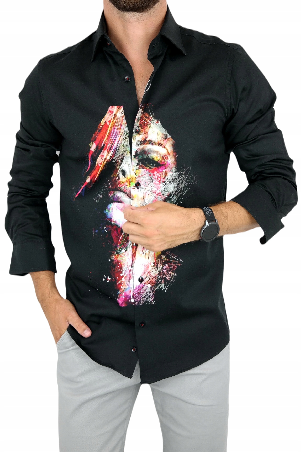 Guiseppe Luigi Koszula męska GL25 czarna XXXL 47