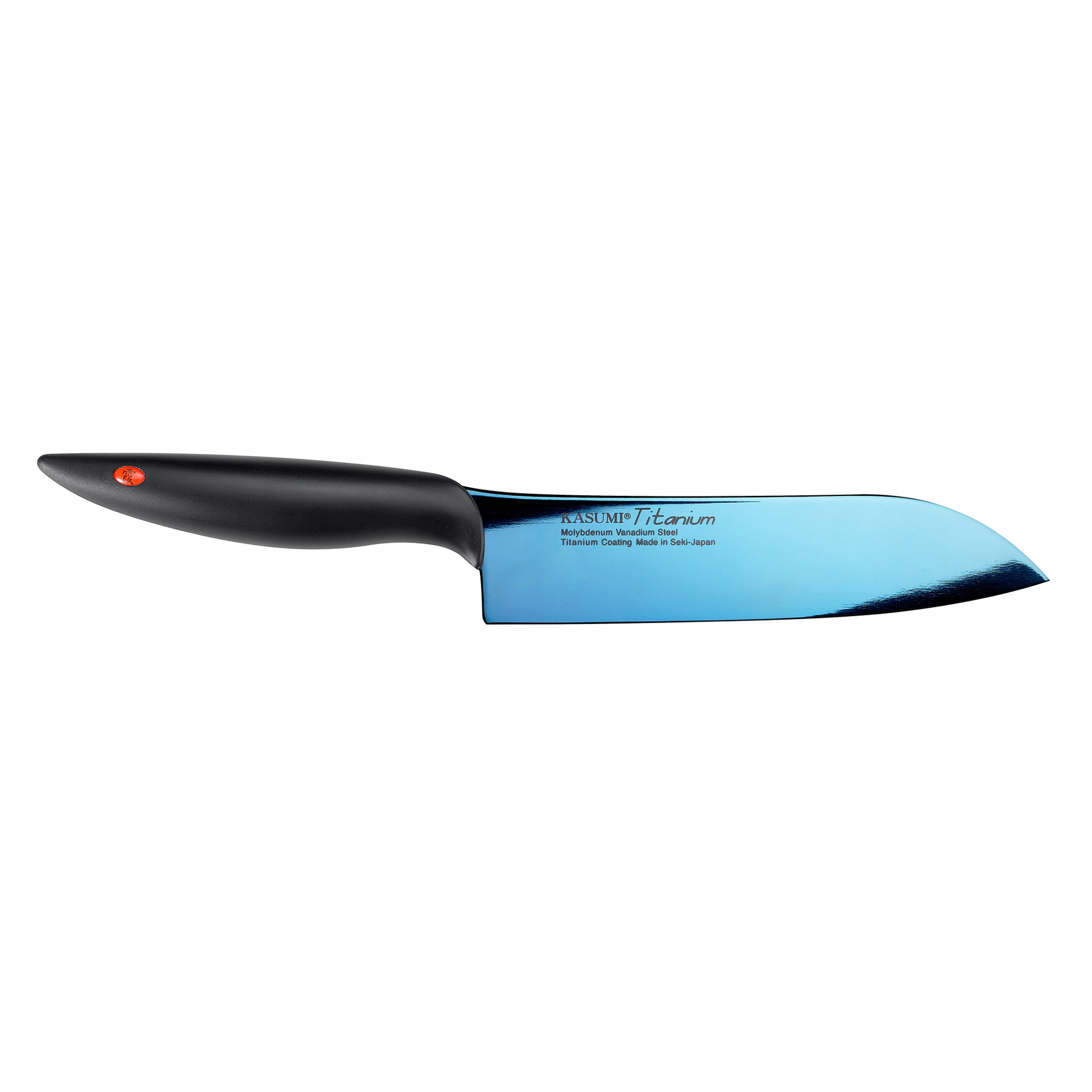 Titanium Nůž japonský Santoku 18 cm dlouhý modrý Kasumi