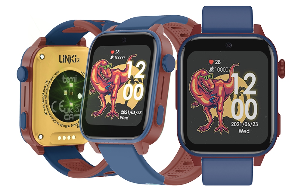 Chytré Hodinky pro děti Bemi Linky2 4G/LTE Gps wifi senzory teploměr granátový