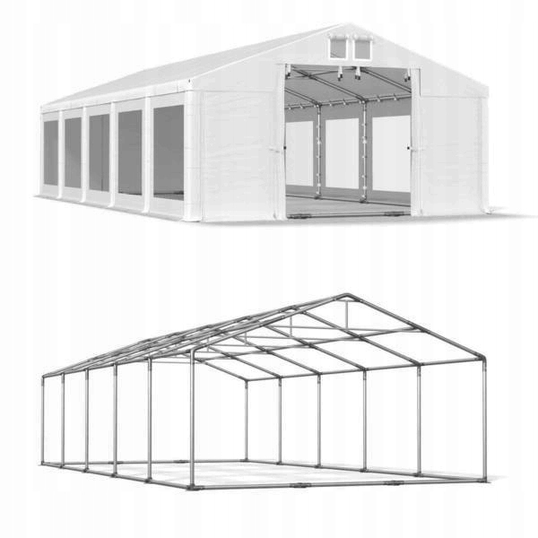 Namiot handlowy 6x10m z transparentnymi ściankami