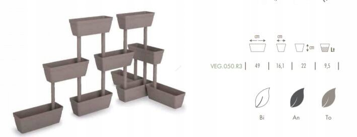 Donica piętrowa systemowa balkonowa tarasowa Kod producenta VEG.050.R3.TO