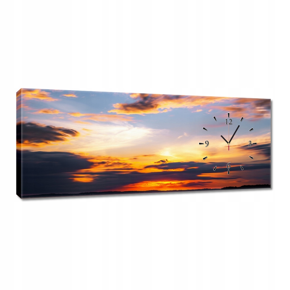 Nástěnné hodiny 100x40 Západ, jezero, most