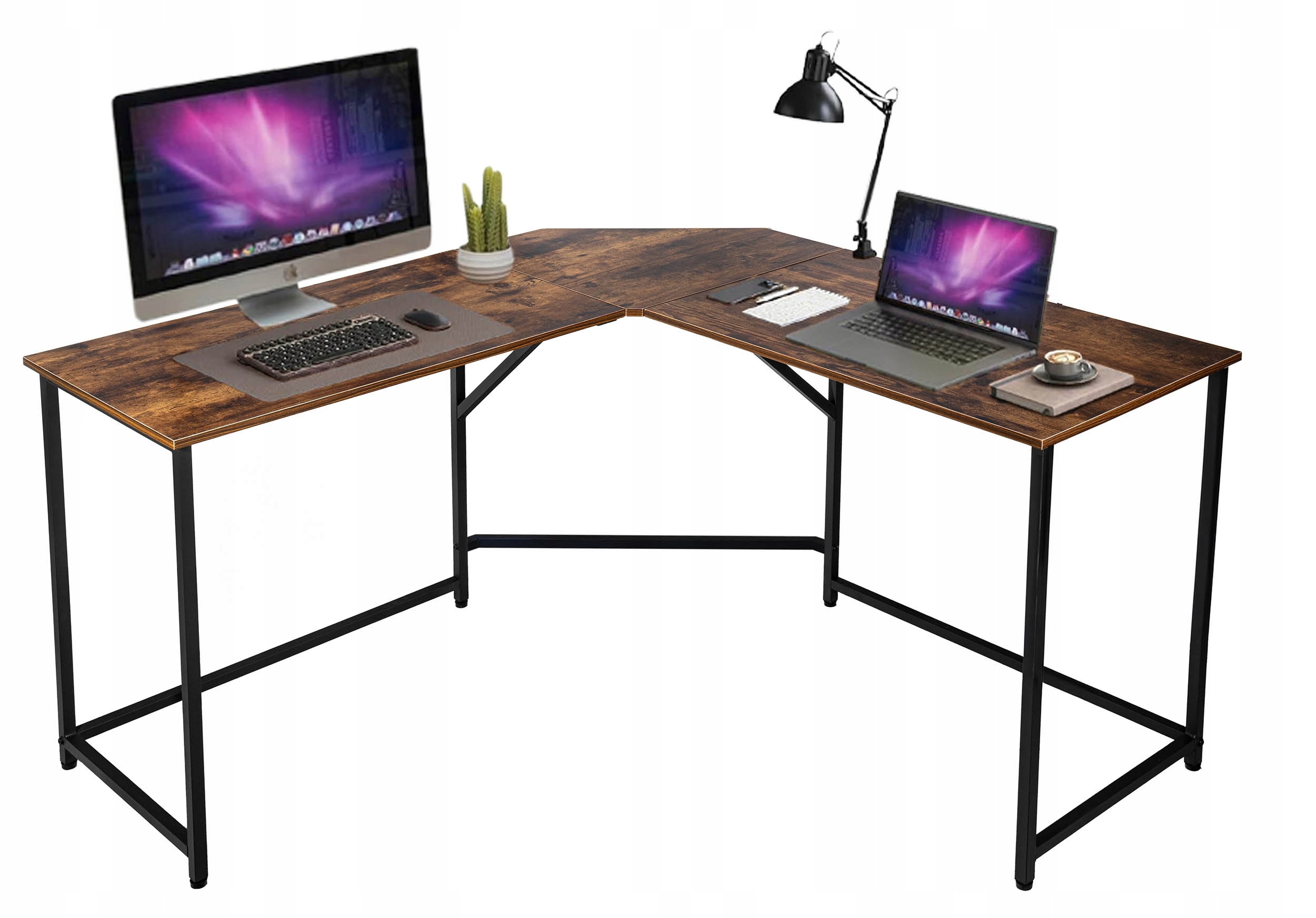 Rohový písací stôl Braga Rustic