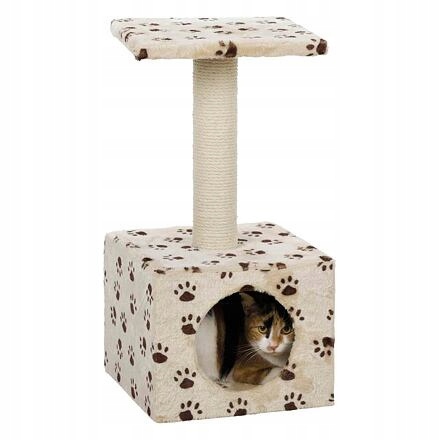 Levně Škrábadlo Zamora 61cm, béžové s tlapkami