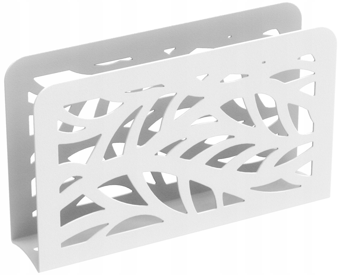 Serwetnik metalowy LISTKI - tłoczony - szeroki - NIEPOWTARZALNY KSZTAŁT