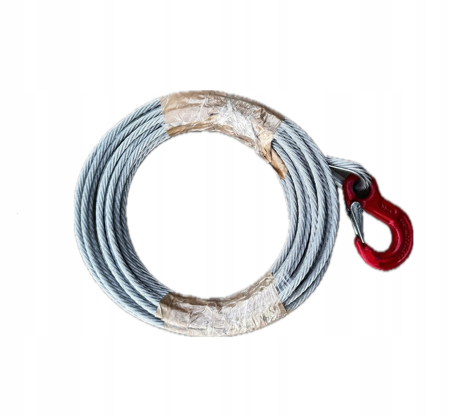 Ocelové lano 7 mm 12,5 m Hák Wll 1.12T Pevnost 3,55T Naviják pod autobusy