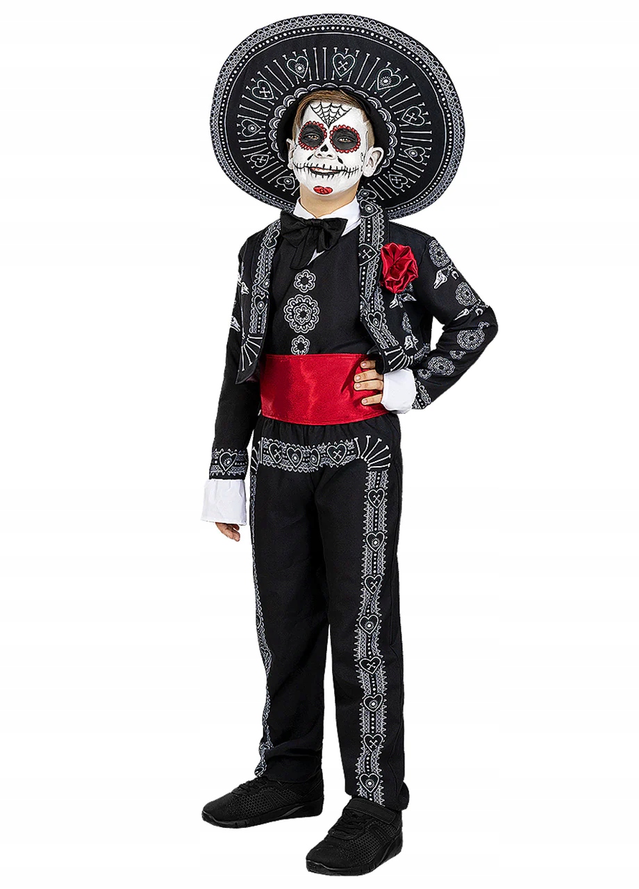 Kostým Dia De Los Muertos Halloweenský kostým Převlek Karneval 7-9 let