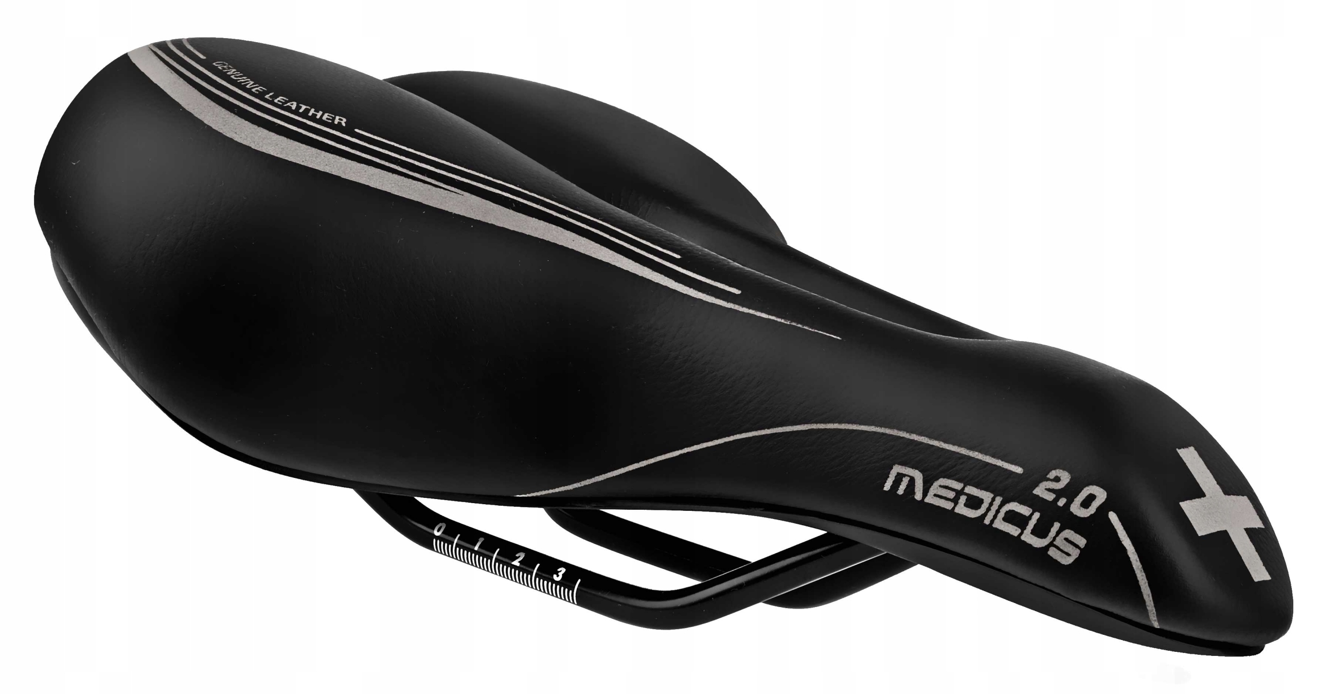 ŻELOWE SIODEŁKO WITTKOP MEDICUS 2.0 SKÓRZANE BLACK Szerokość 180 mm