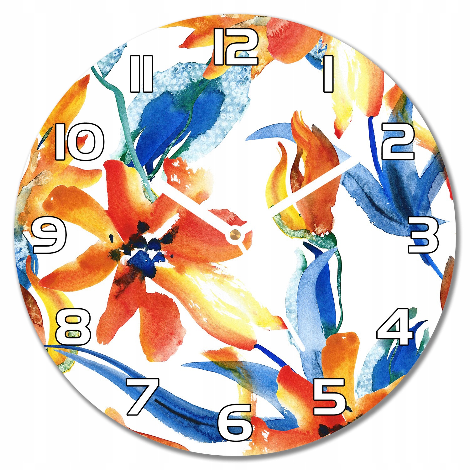 

Zegar ze szkła Słoneczne malowane kwiaty f30 cm