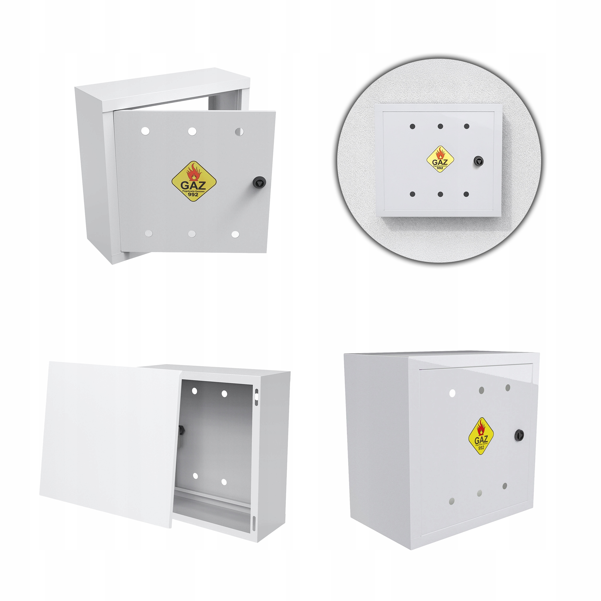 Plynová Skříňka 40x40x25 Bílá Skříňka Se Zády Pro Plynový Ventil Ocelová