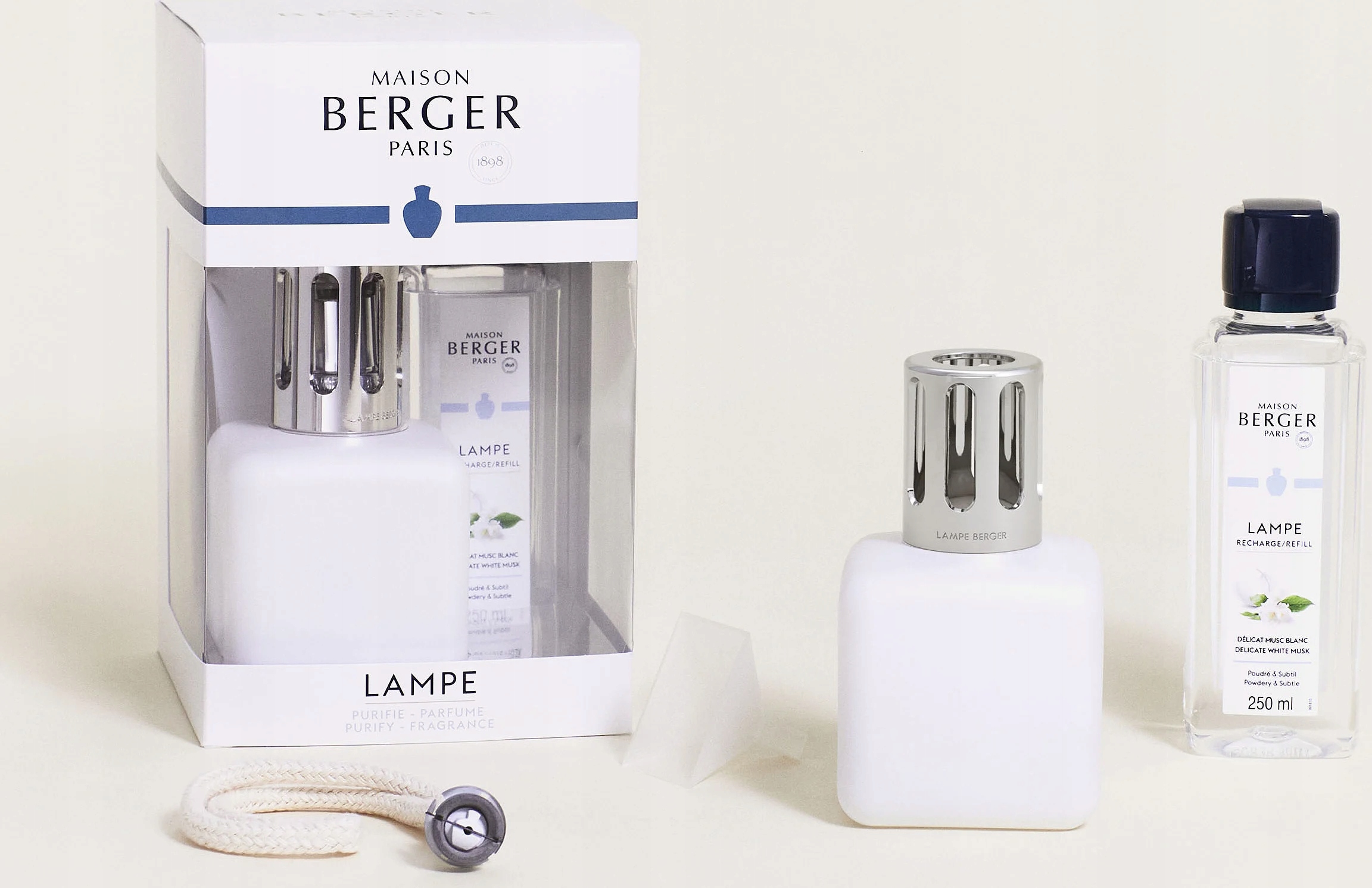 Sada Maison Berger katalytická lampa Glacon White esence 250 ml