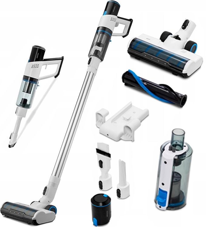 Odkurzacz bezprzewodowy cyklonowy 2w1 22kPa Medion 250W Led 400ml Bldc H13