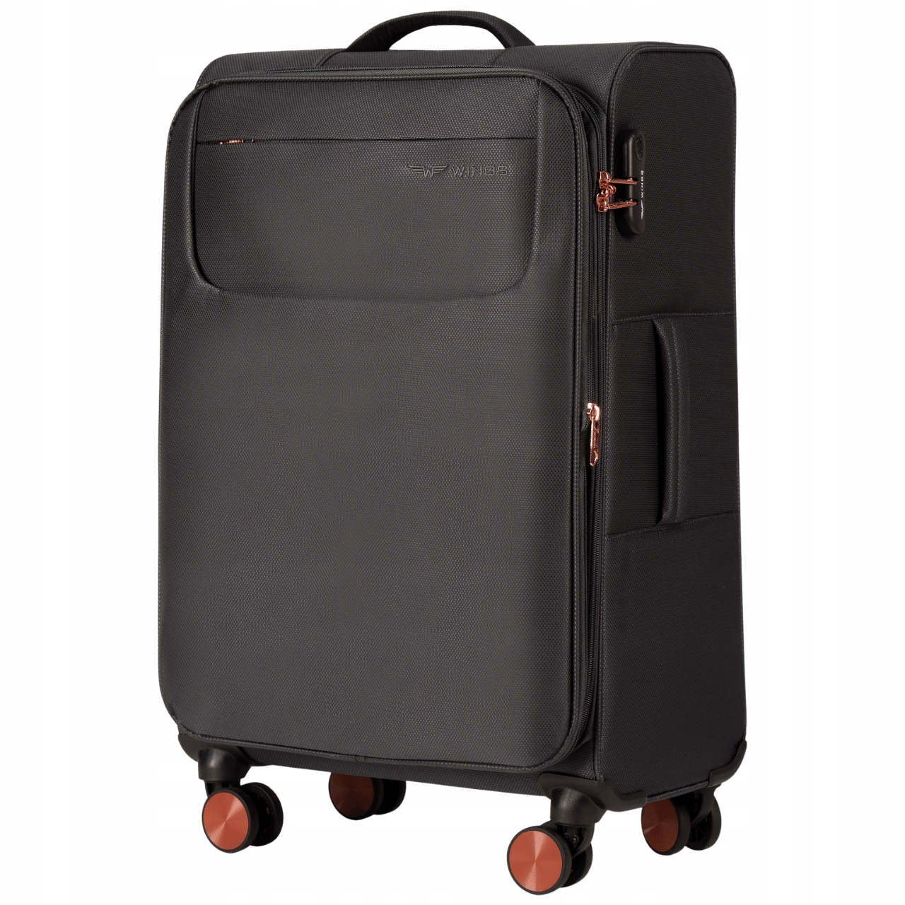 Walizka Miękka Wings Średnia M Lekka Pojemna 75L Poszerzana 4 Koła TRN01G