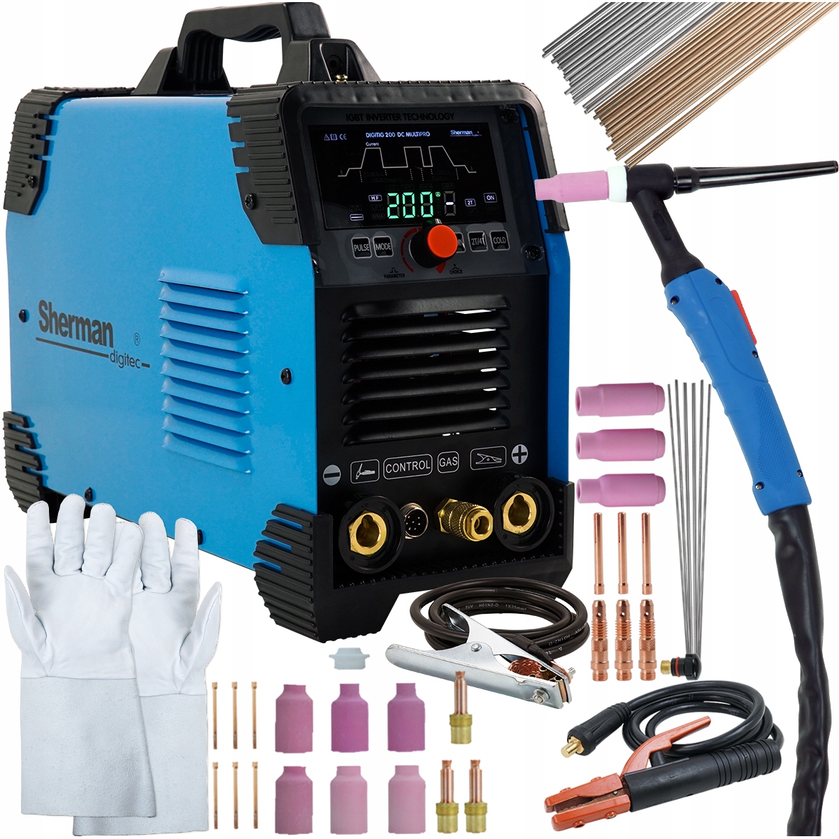 SPAWARKA TIG 200 DC Puls HF inwertorowa LCD MMA