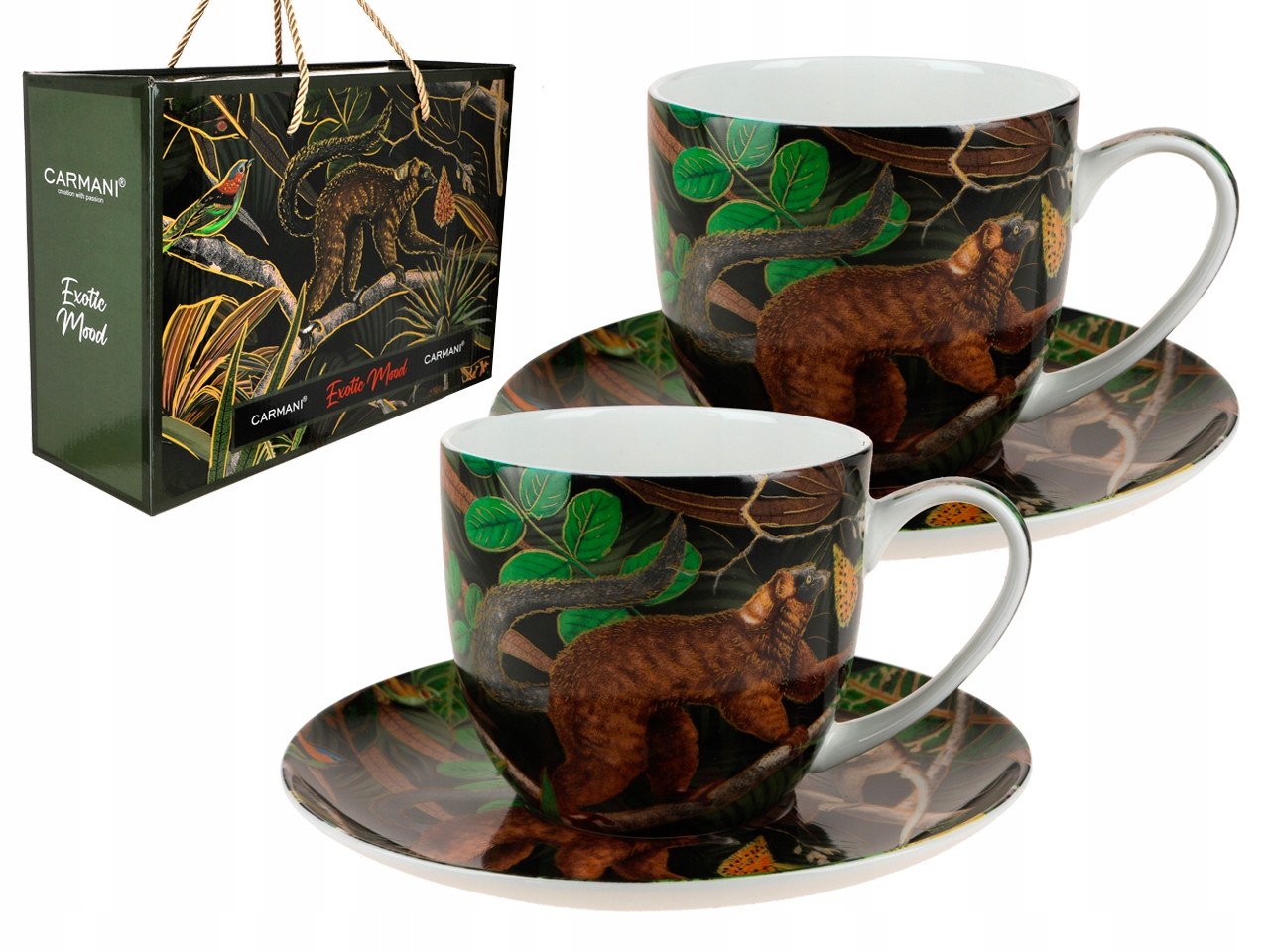 Sada 2 Šálok S Podšálkami Exotic Mood Exotické Kvety Darček