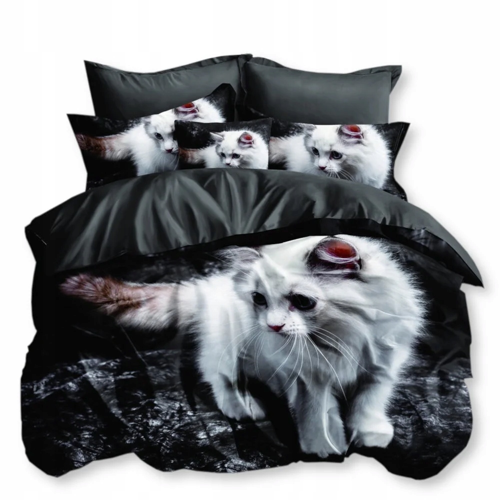 

Pościel ze zwierzętami 200x220 Biały Kot 1491