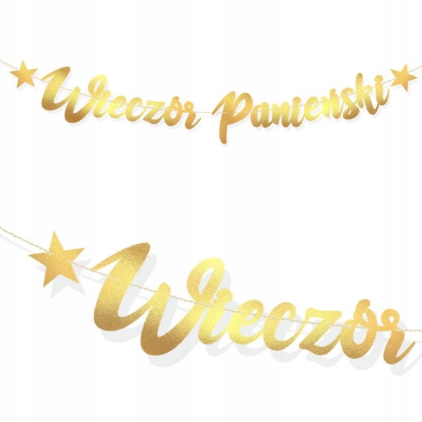 

Baner Na Wieczór Panieński Metaliczny Złoty 130 CM