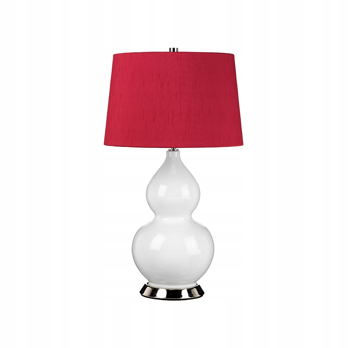Stolová lampa keramická nočná biela s červeným tienidlom 64 cm Elstead