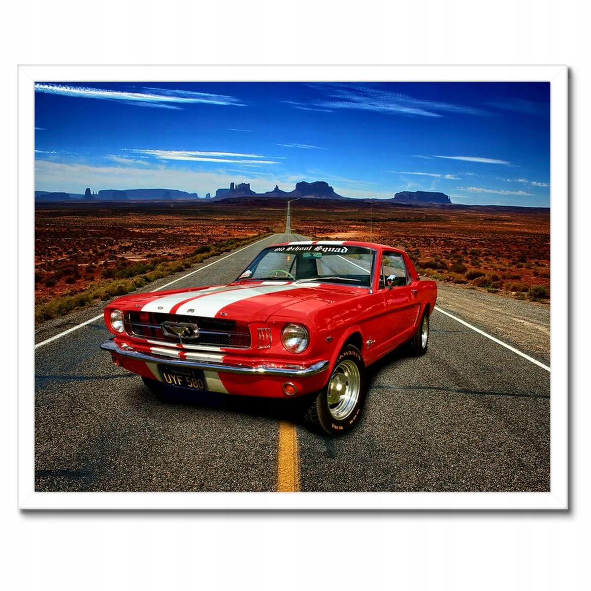 Plakáty v rámu 50x40 Červený Ford Mustang Usa
