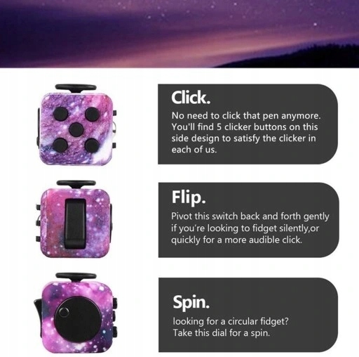 KOSTKA ANTYSTRESOWA FIDGET CUBE Galaktyka Marka inna