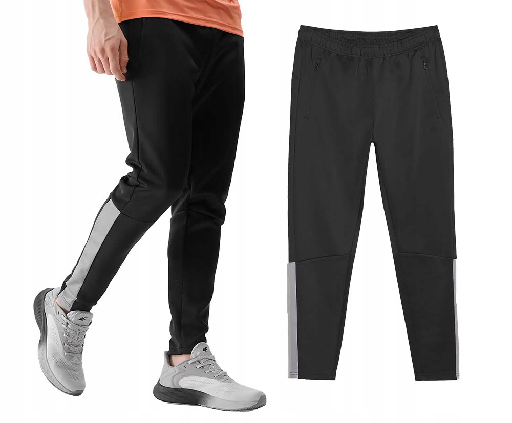 Spodnie sportowe 4F męskie szybkoschnące na siłownię M0836 czarne 3XL