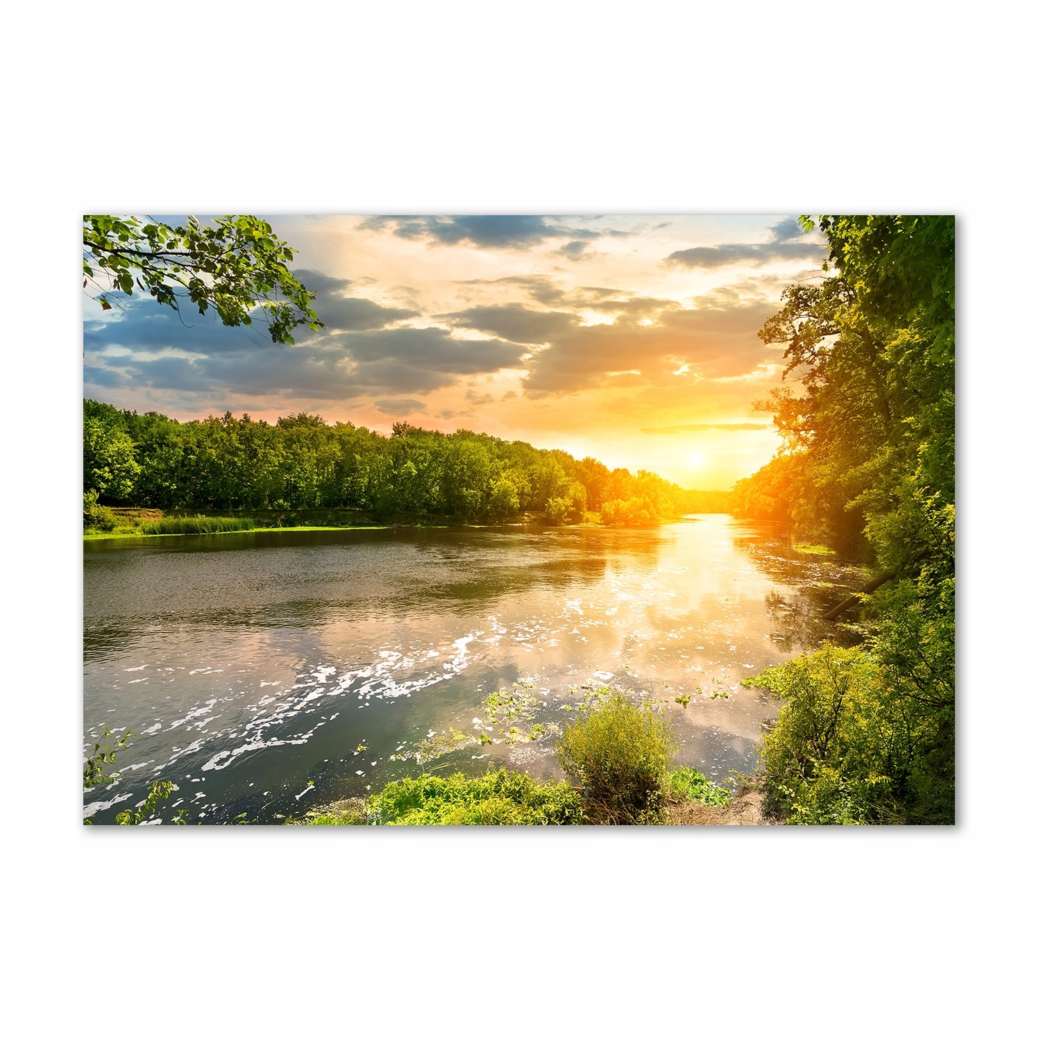 

Foto obraz szklany Zmierzch nad rzeką 100x70