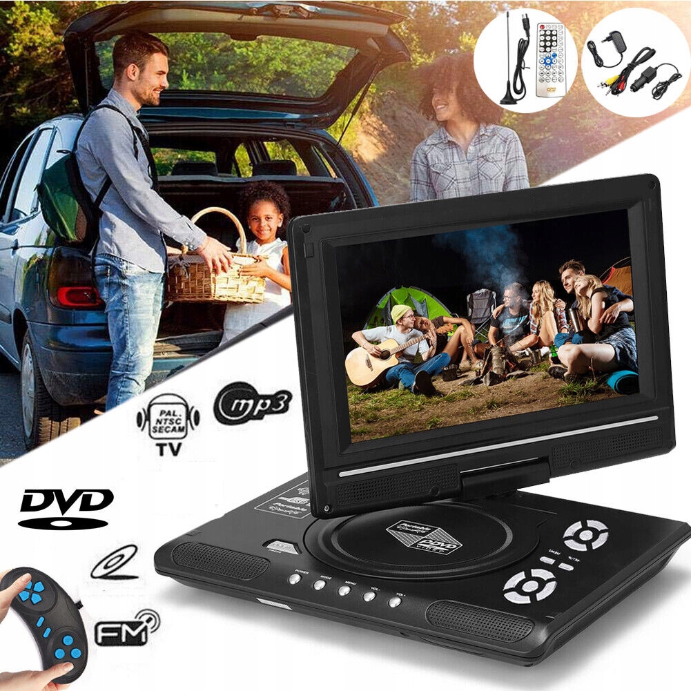 7,8" PRZENOŚNY ODTWARZACZ DVD Z EKRANEM OBROTOWYM HD, Z GŁOŚNIKIEM STEREO