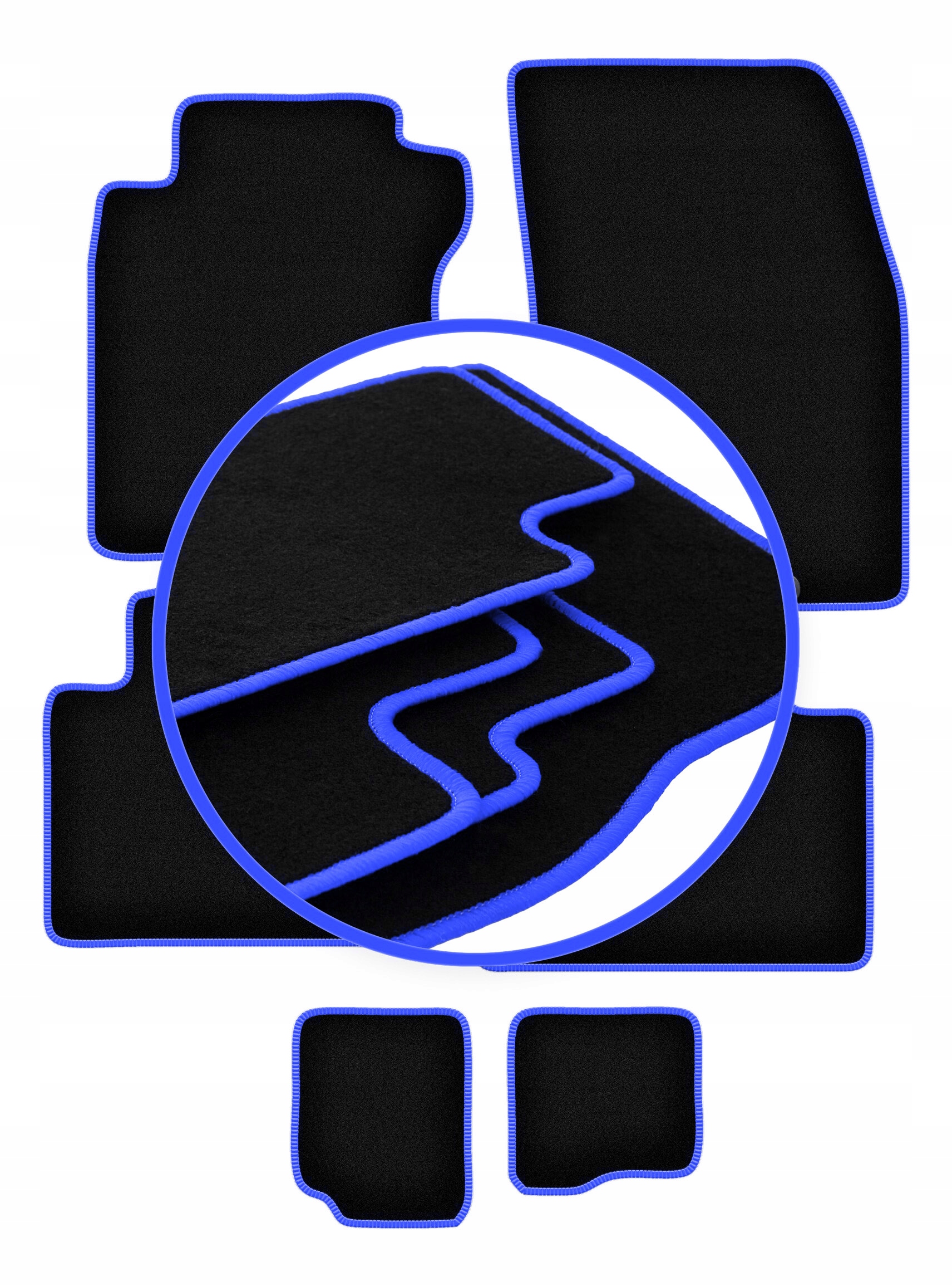 Koberce do auta Blue pro: Nissan X-Trail III T32 Fl 7 osob 2017-2021